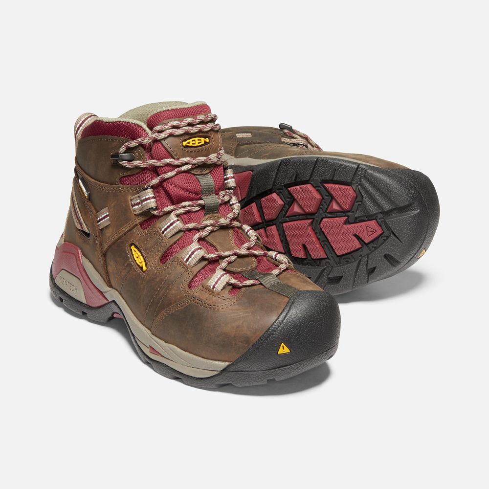 Keen Laarzen Dames Bruin - Detroit Xt Waterproof (Steel Toe) - 28594-DRUF